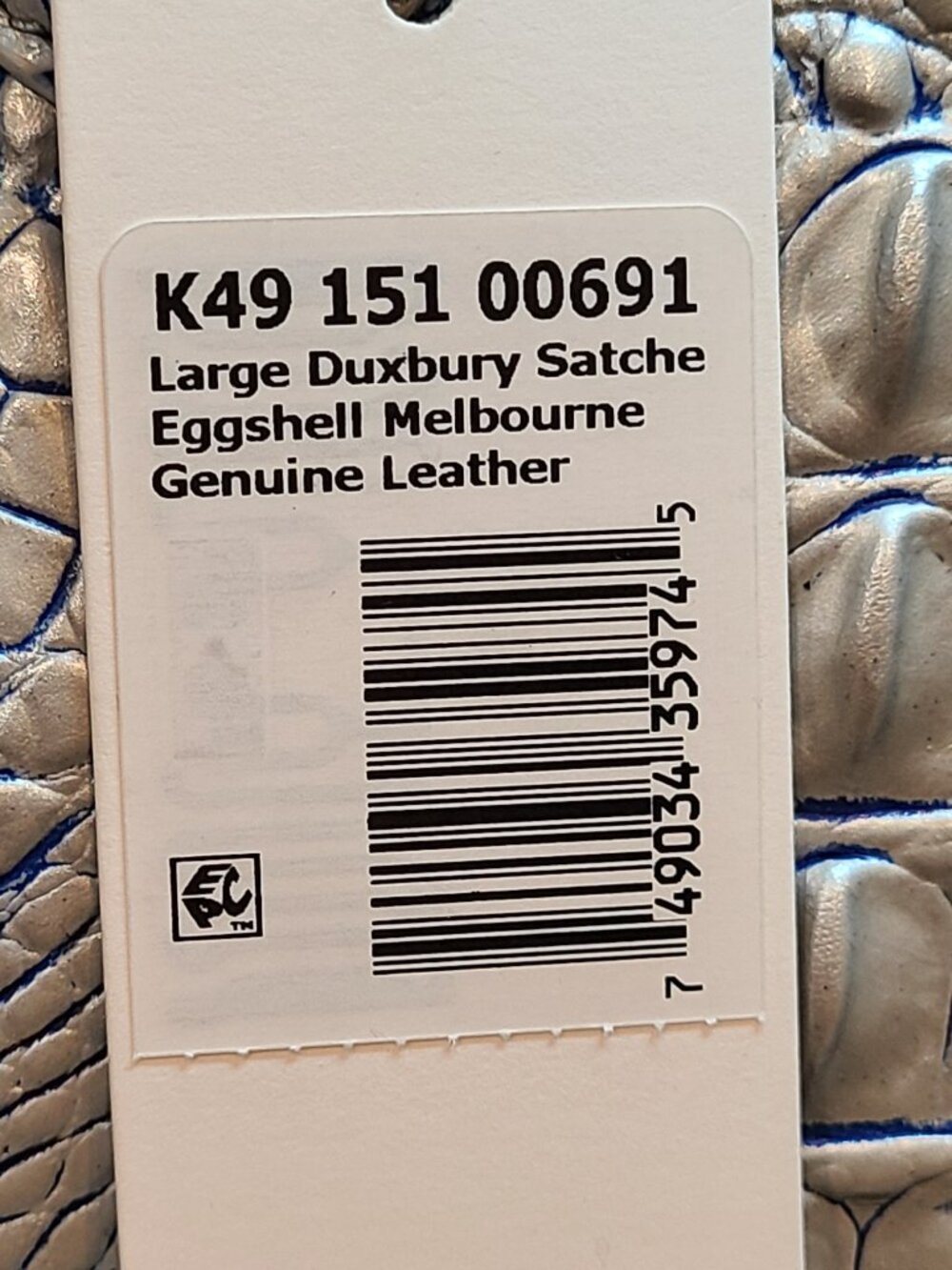 Brahmin NWT Large Duxbury Eggshell Melbourne Leather NWT - Picture 7 of 12